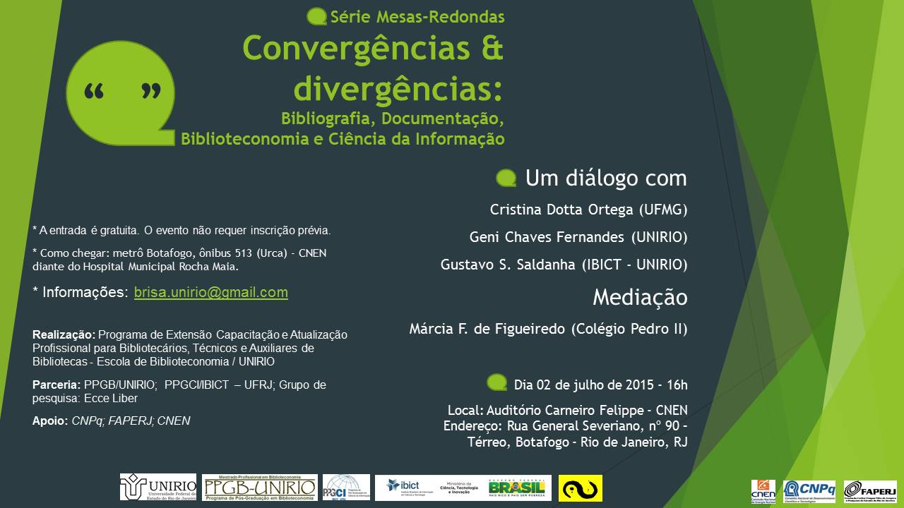 Convergência e Divergências: Bibliografia, Documentação, Biblioteconomia e Ciência da Informação